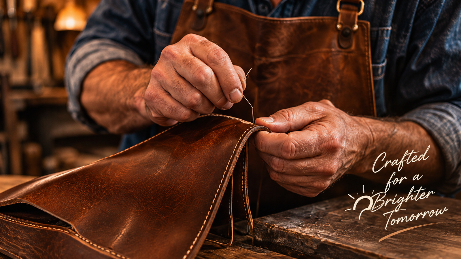Leather craftsmanship at Sunrise Leather Works in Branson