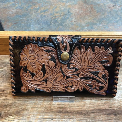 Handcrafted leather wallets at Sunrise Leather Works