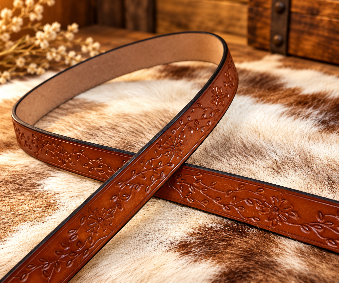 Leather belts at Sunrise Leather Works in Branson
