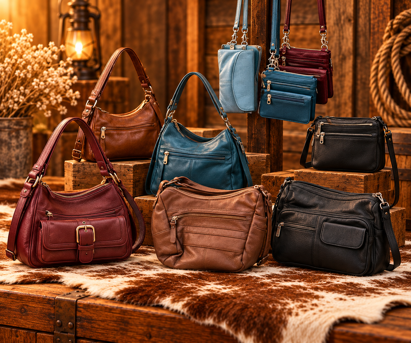 Leather purses at Sunrise Leather Works in Branson